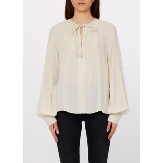 LIU JO WA6355-T2578 - LIUJO CREPE DE CHINE+RASO - TUNIC/BLOUSE - DIRTY WHITE