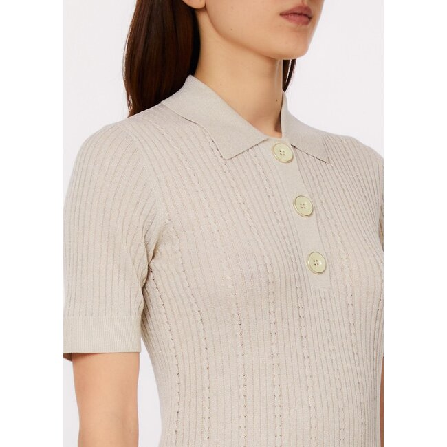 WA6285-MS46J - LAME TWIST - SWEATER - LIGHT GOLD LUX