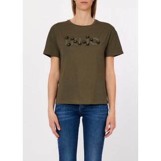 LIU JO WA6238-JS923 - JERSEY ECO LIUJO MOTIF - T-SHIRT - DK.OLIVE LIUJO SEQUI