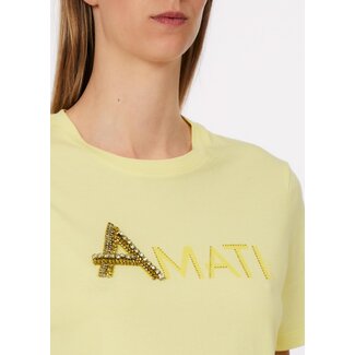 LIU JO WA6431-JS904 - JERSEY ECO EMOTIONAL WORD - T-SHIRT - LEMON J.AMATI LIUJO