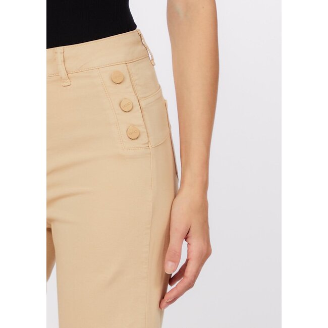 WA6403-T367A - COLOR GAB.STRETCH TP - PANTS - CREAM BEIGE