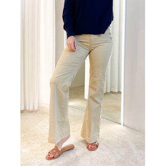 LIU JO WA6403-T367A - COLOR GAB.STRETCH TP - PANTS - CREAM BEIGE