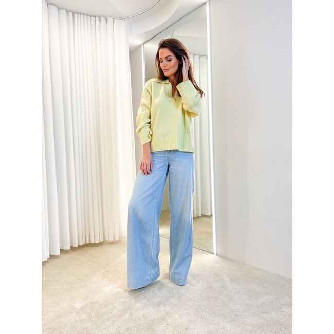 WA6288-MA73R - CASHMERE STUDIO - SWEATER - LEMON JUICE