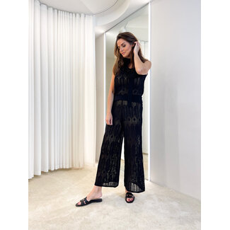 LIU JO WA6334-MS007 - SUMMER LACE - PANTS - NERO