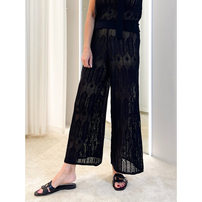 WA6334-MS007 - SUMMER LACE - PANTS - NERO