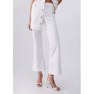 LIU JO UA6162-T456A - COLOR JEWEL BUTTON - PANTS - BIANCO OTTICO