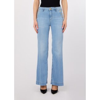 LIU JO UA6162-D0275 - DENIM JEWEL BUTTON - PANTS - DEN.BLUE LT.BUTTONS