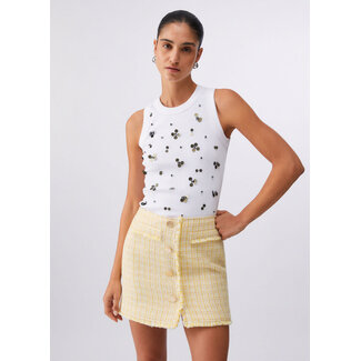 LIU JO WA6490-J4822 - RIB WITH MOTIF - T-SHIRT - BLANA ROUND FLOW SEQ