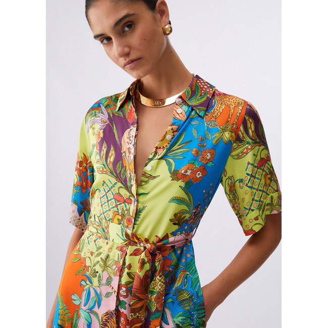 WA6482-T471A - STAMPA ALL OVER - DRESS - RAINBOW TIGER