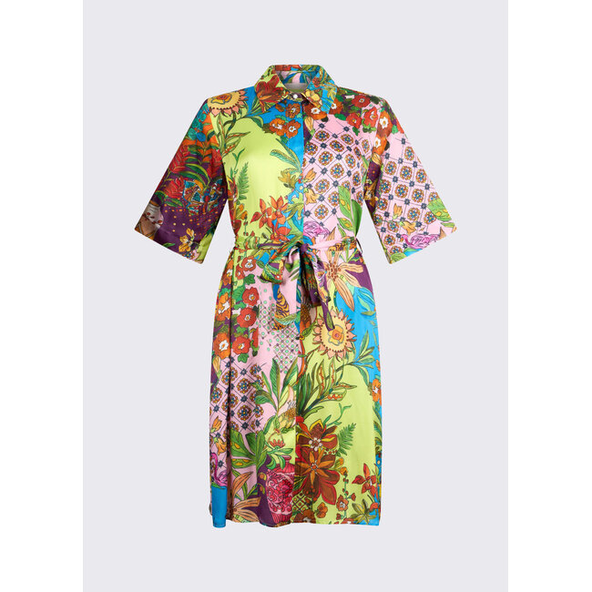 WA6482-T471A - STAMPA ALL OVER - DRESS - RAINBOW TIGER