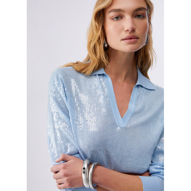 WA6218-MA68R - SHINY SEQUINS - SWEATER - BLUE BELL SEQUINS