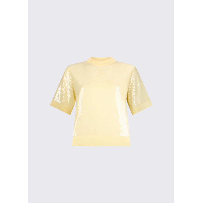 WA6216-MA68R - SHINY SEQUINS - SWEATER - LEMON SEQUINS