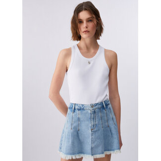 LIU JO WA6488-J4822 - RIB DYING - T-SHIRT - BIANCO