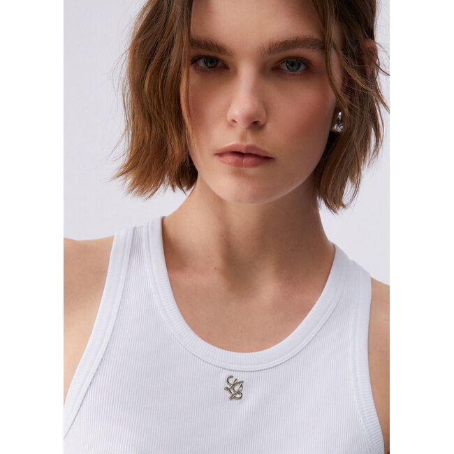 WA6488-J4822 - RIB DYING - T-SHIRT - BIANCO