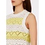 WA6229-MA86R - MIX STITCHES - SWEATER - WHITE/LEMON