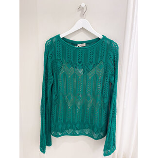 LIU JO WA6330-MS007 - SUMMER LACE - SWEATER - GREEN PALM
