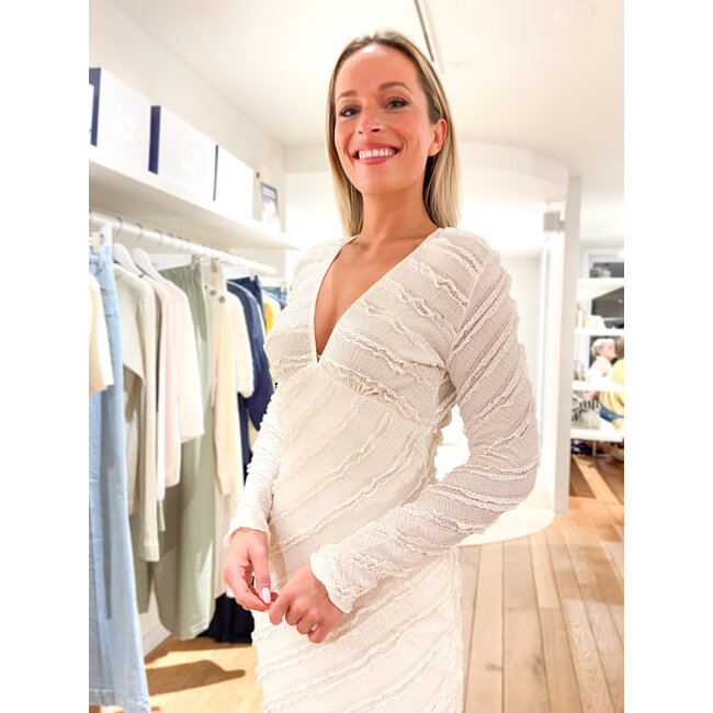 kleed beige lange mouw