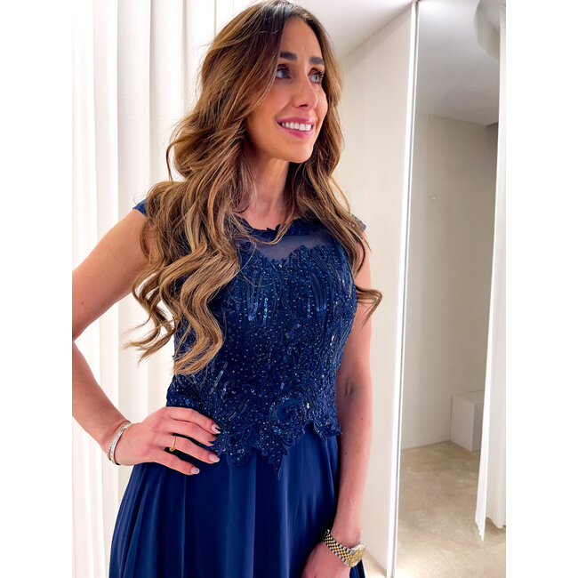 galajurk 8 strass donkerblauw TU
