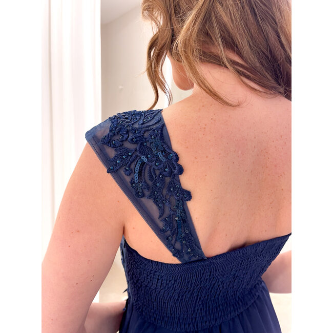 galajurk 8 strass donkerblauw TU