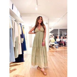 Selected by Kelly ST Tropez dress groen