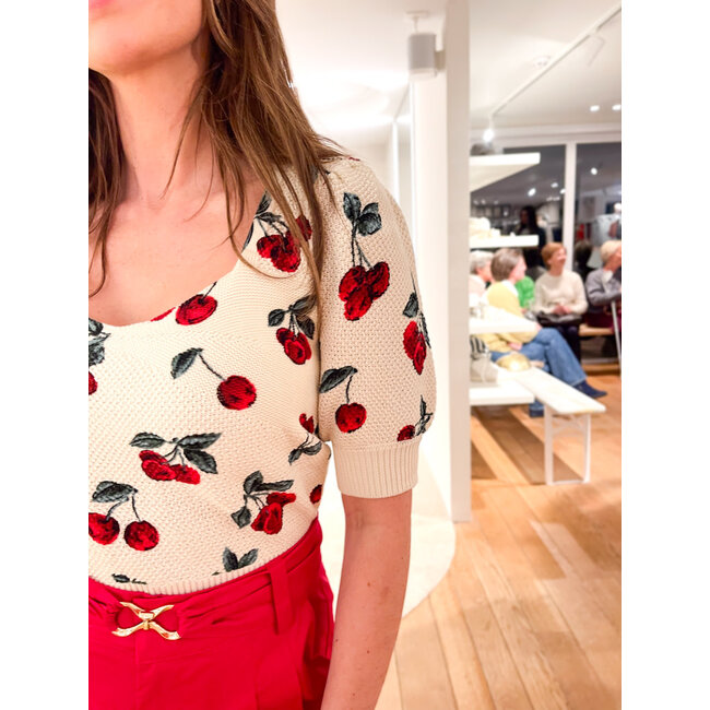 TWINSET trui - kersen wit / rood - 261TT3243 - 13501 _ webshop