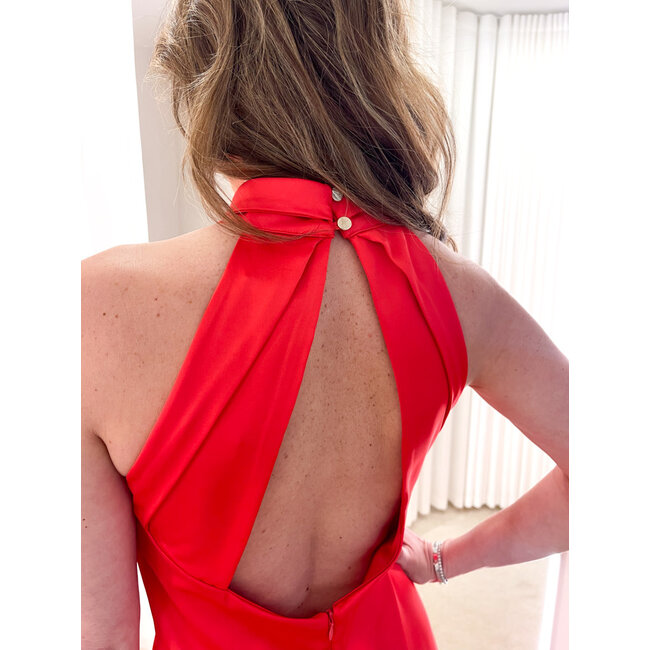 Galajurk Koraalrood halter met open rug