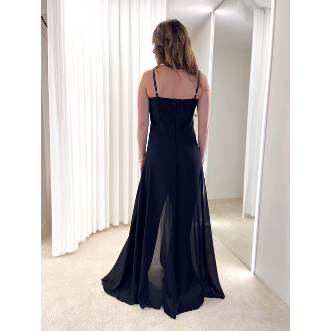 Gala bustier jumpsuit zwart