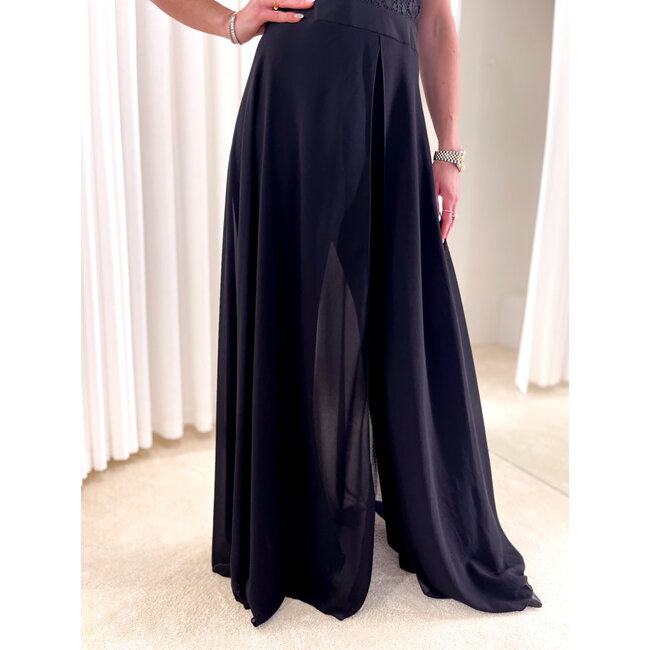 Gala bustier jumpsuit zwart