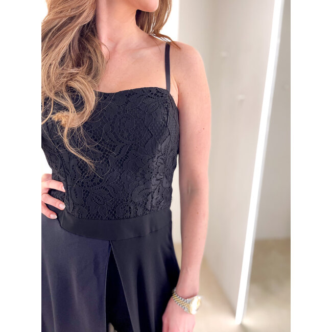 Gala bustier jumpsuit zwart