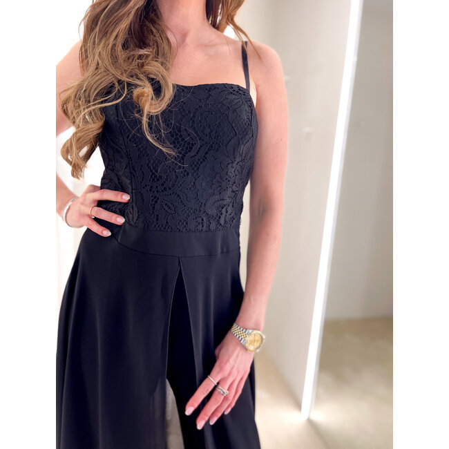Gala bustier jumpsuit zwart