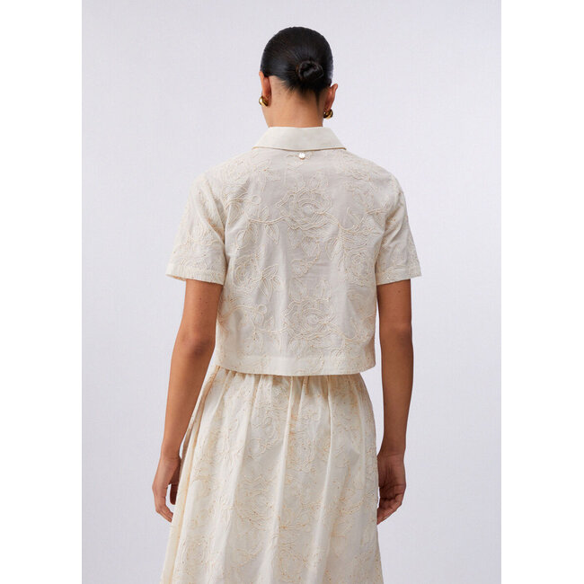 WA6508-T472A - MUSSOLA COTONE RIC.FIORI - BLOUSE - NATURAL FLOWER SEQUI