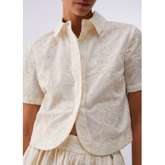 LIU JO WA6508-T472A - MUSSOLA COTONE RIC.FIORI - BLOUSE - NATURAL FLOWER SEQUI