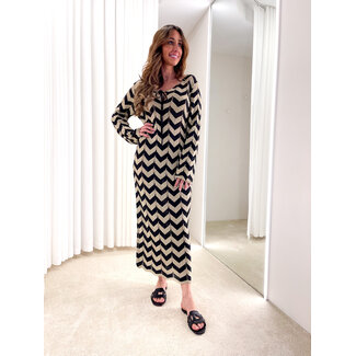 Selected by Kelly ST Tropez beach dress black gold ONE SIZE