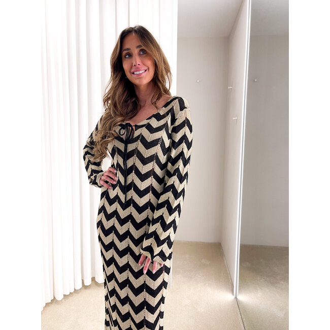 ST Tropez beach dress black gold