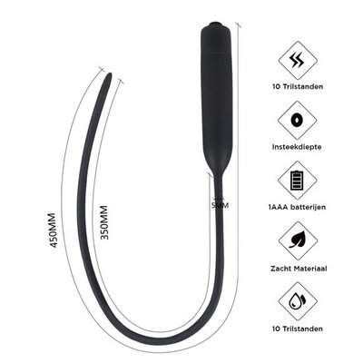 Siliconen Vibrerende Dilator Extra Lang