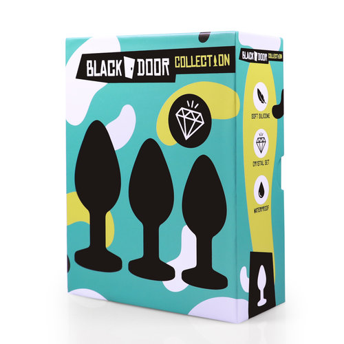 Blackdoor Collection Fluweelzachte Buttplug Set met Kristallen Stop