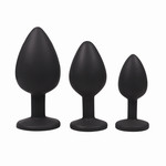 Blackdoor Collection Fluweelzachte Buttplug Set met Kristallen Stop