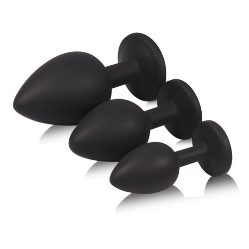 Blackdoor Collection Fluweelzachte Buttplug Set met Kristallen Stop