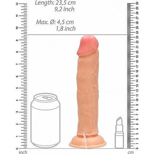 RealRock Vibrerende Realistische Dildo Geaderd met Afstandsbediening