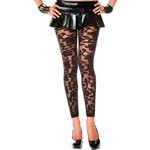 Music legs Sexy Legging met Bloemen Print Half Transparant