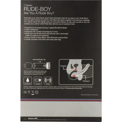 Rocks-Off Rude-Boy Prostaat Vibrator met Perineum Stimulatie