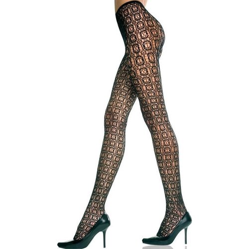 Music legs Opvallende Panty met Vierkantjes Design