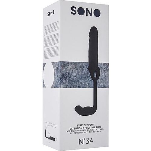 SONO Flexibele Penis Sleeve met Anaal Plug