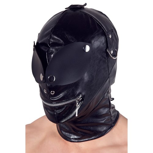 Fetish Collection Kunstleren Hoofdmasker met Optionele Openingen