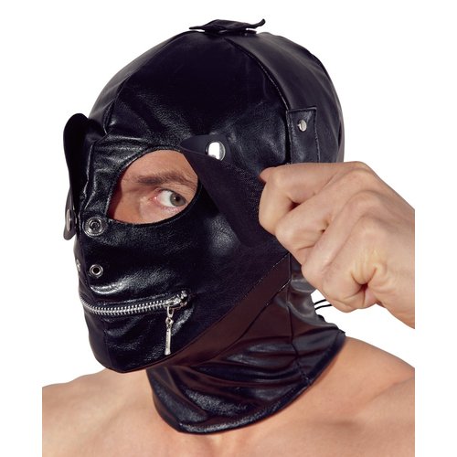 Fetish Collection Kunstleren Hoofdmasker met Optionele Openingen