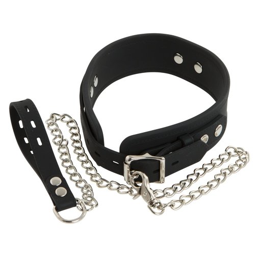 Bad Kitty Siliconen Halsband met Aanlijn Riem Glad en Zacht