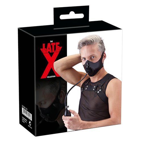 Late X Hoogwaardige Latex Opblaasbare Penis Gag met Masker