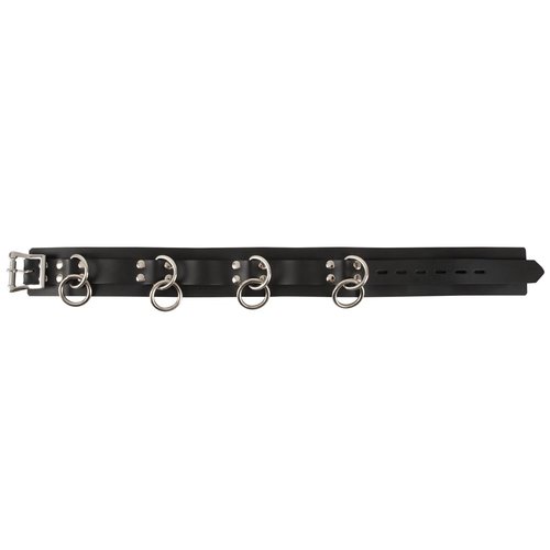 Late X Latex Halsband met O-ringen Verstelbaar en Ruig