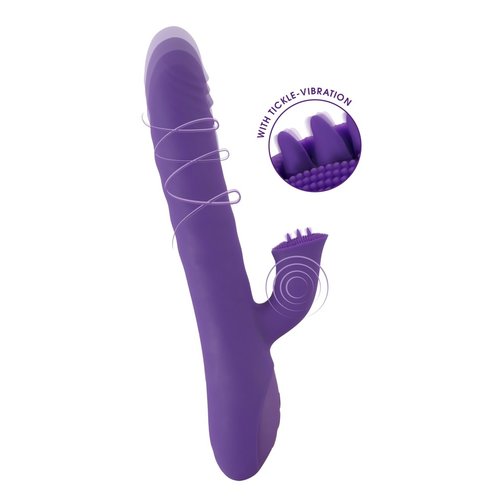 Sweet Smile Stotende Rabbit Vibrator met Roterende Schacht en Genopte Clitorale Arm