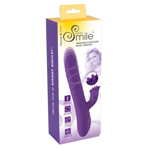 Sweet Smile Stotende Rabbit Vibrator met Roterende Schacht en Genopte Clitorale Arm